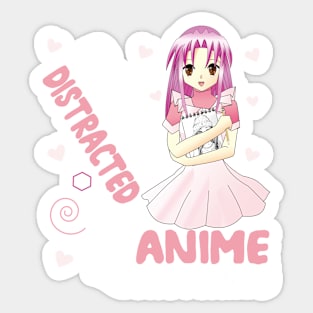 Easily Distracted by Anime and Sketching Funny Anime Sticker